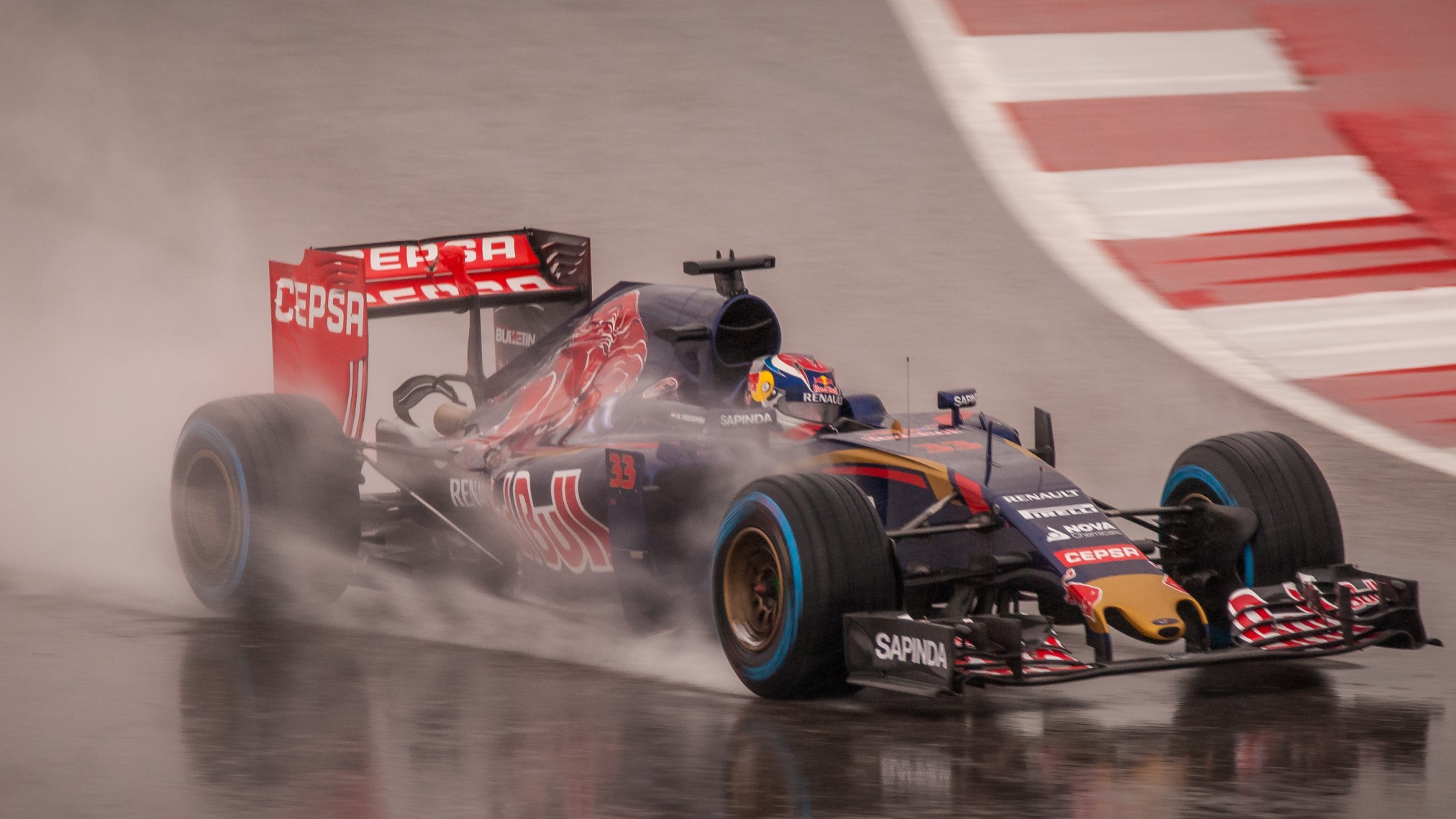 Max Verstappen showing he can race in wet conditions. Photograph: Joe McGowan