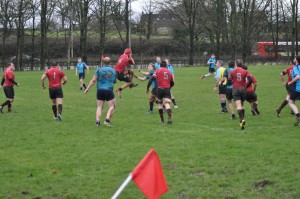 Sam Cusworth jumps for the kill. Photograph: Chris Bickley