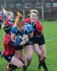 Easy tackle by Lancaster. Photograph: Natasha Dunn