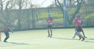 McVitty scoring for Lancaster. Photograph courtesy of Lancaster Lacrosse.