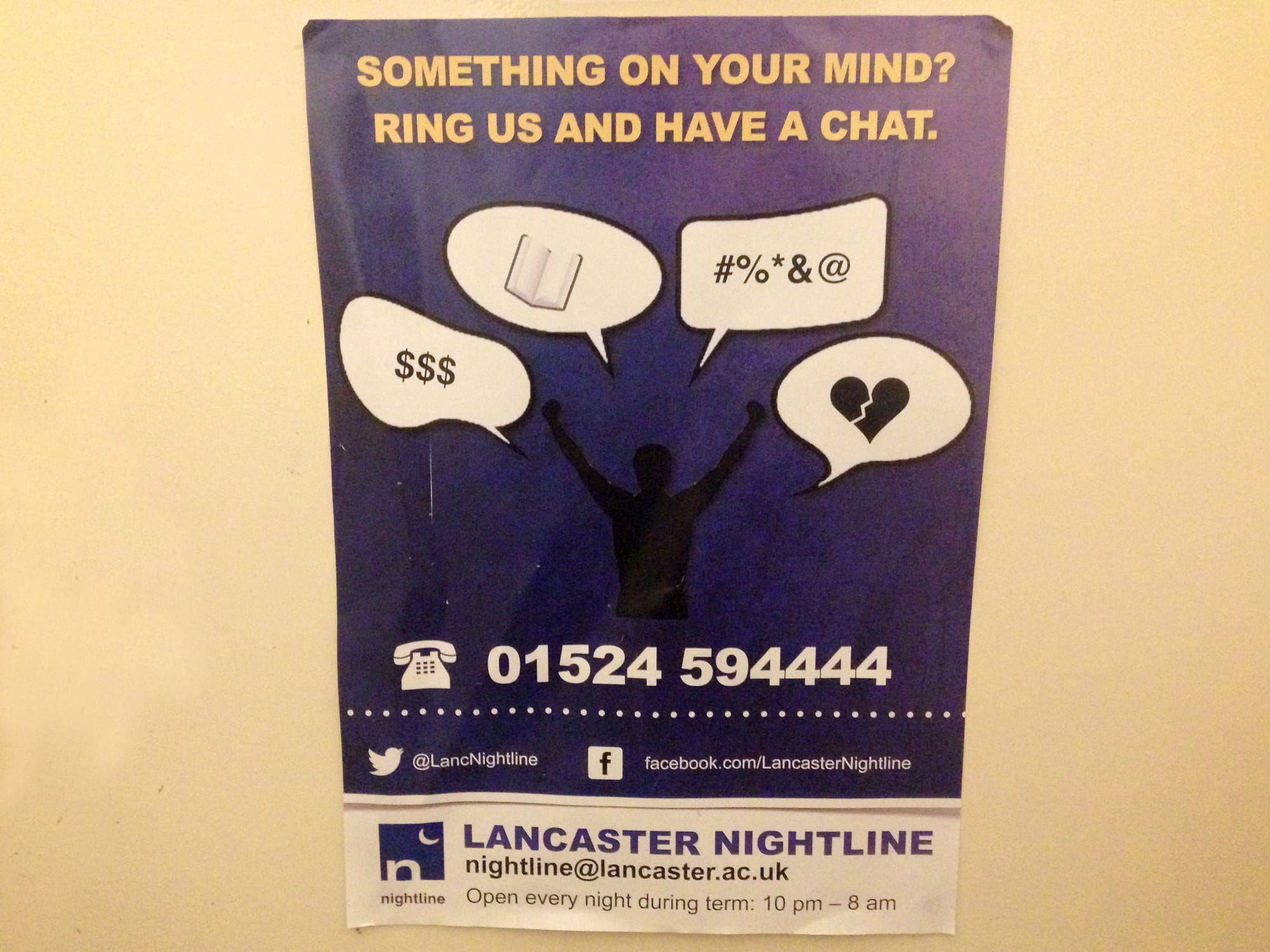 The apparent need for counselling at Lancaster rises by 127%
