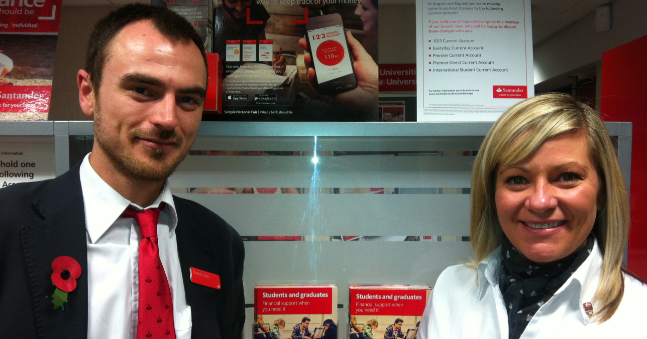 Opportunities: work shadowing with Santander on campus