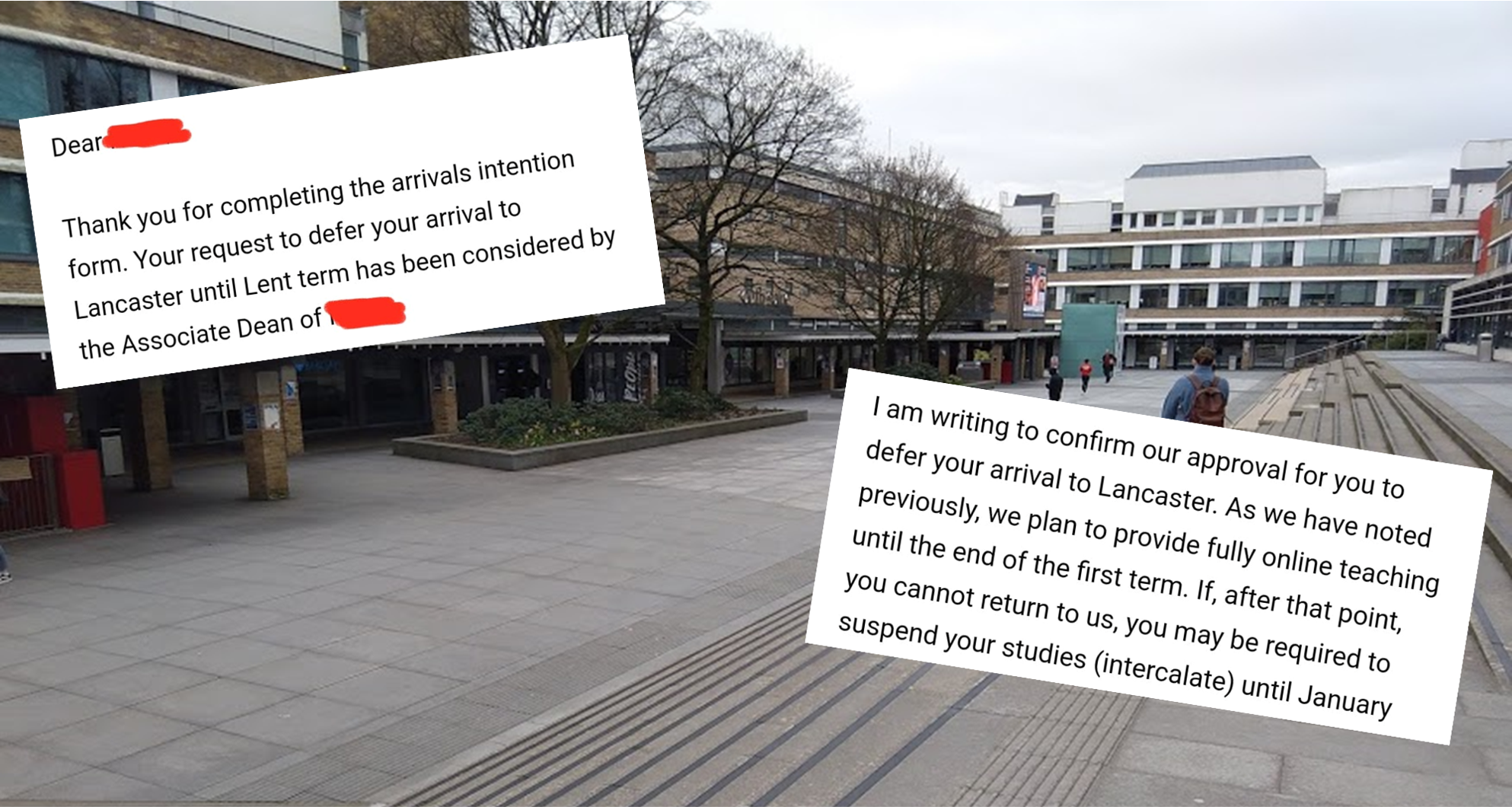 Lancaster Uni tells students worried about COVID-19 to suspend their studies