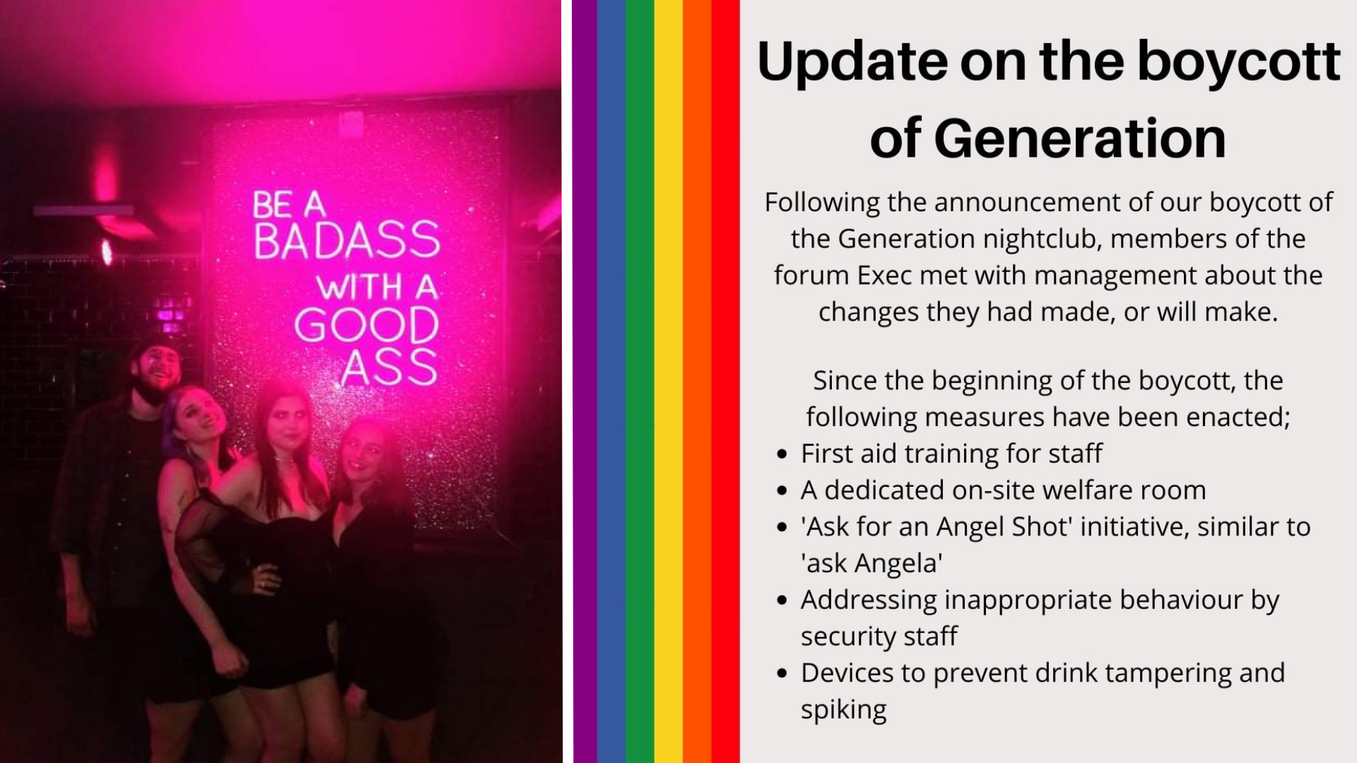 Lancaster LGBTQ+ Forum Announce Boycott of Generation Nightclub Has Been Suspended