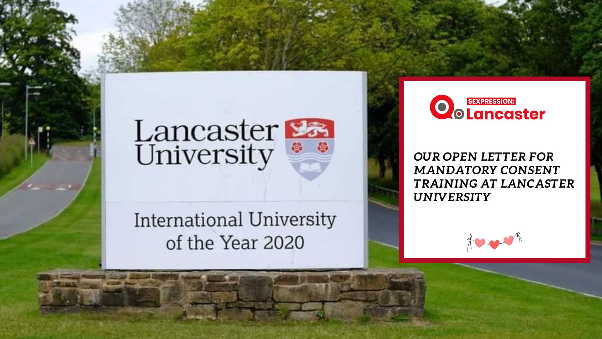 Sexpression Lancaster Lead Open Letter for Consent Campaign to Vice-Chancellor