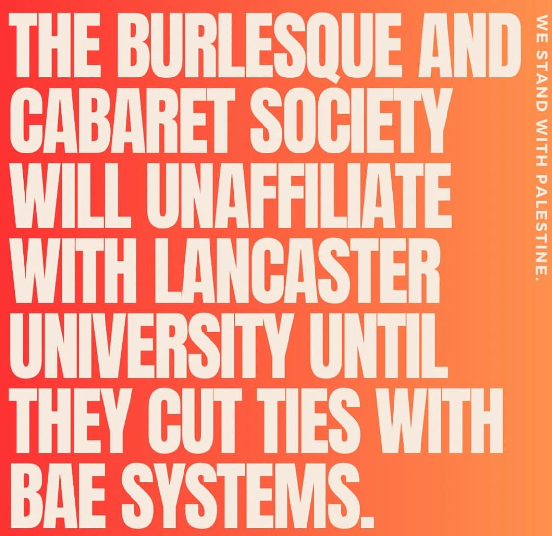 Burlesque Soc Calls For Societies to Unaffiliate Until LU Cuts Ties With BAE Systems: Exclusive Interview With President and Letter From VP Societies & Media
