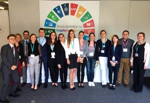 Students attend the World Business Council for Sustainable Development meeting in Montreux, Switzerland
